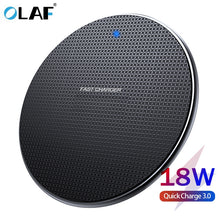 Load image into Gallery viewer, Olaf 18W Qi Wireless Charger Receiver for iPhone Xs Max X 8 Plus Fast Charging Pad for Samsung Note 9 S10 Plus chargeur sans fil